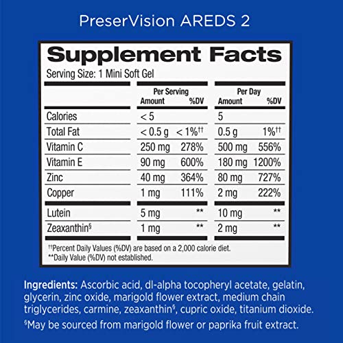 Load image into Gallery viewer, PreserVision AREDS 2 Eye Vitamin & Mineral Supplement, Contains Lutein, Vitamin C, Zeaxanthin, Zinc & Vitamin E, 120 Softgels (Packaging May Vary)
