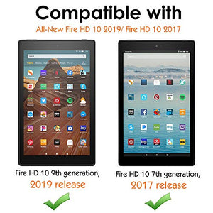 MoKo Case for Fire HD 10 Tablet (5th/7th/9th Generation, 2015/2017/2019 Release), Kids Shock Proof Convertible Handle Light Weight Super Protective Stand Cover Case for Fire HD 10.1 Inch, Blue