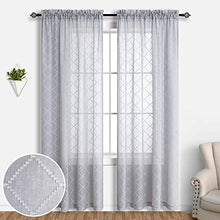 Load image into Gallery viewer, Light Grey Curtains &amp; Drapes for Living Room 84 Inch Length 2 Panels Set Modern Rod Pocket Sheer Window Treatments Curtains for Bedroom Sliding Glass Door 84 Inches Long Gray
