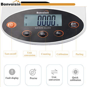 Bonvoisin Analytical Balance 300gx1mg Precision Lab Scale Digital Electronic Scale 1mg Laboratory Analytical Scale LCD Display Scientific Scale with Windshield (300g, 0.001g)