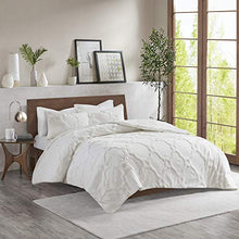 Load image into Gallery viewer, Madison Park Tufted Chenille 100% Cotton Duvet Modern Luxe All Season Comforter Cover Bed Set with Matching Shams, King/California King (104 in x 92 in), Pacey, Ogee Off White
