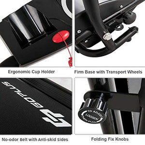 Kinelo Folding Electric Treadmill Motorized Running Machine Easy Assembly, 12 Programs with Transportation Wheels Electric Treadmills for Home Gym