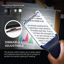Load image into Gallery viewer, 3X Large Magnifying Glass with [10 Anti-Glare &amp; Fully Dimmable LEDs]-Evenly Lit Viewing Area-Illuminated Lighted Magnifier for Reading Small Fonts, Low Vision Seniors, Macular Degeneration, Inspection
