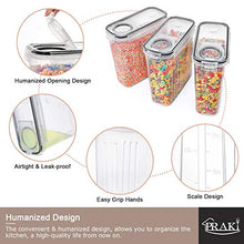 Load image into Gallery viewer, 5PCS Cereal Containers Storage Set, PRAKI BPA Free Airtight Food Storage Container Set with Lids, Kitchen Pantry Organization and Storage for Sugar, Baking Supplies with 20 Labels &amp; Mark(4L Black)
