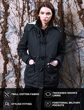 Load image into Gallery viewer, Wantdo Women&#39;s Warm Thickened Parka Jacket with Removable Hood Black, S
