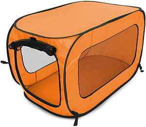 Beatrice Home Fashions Pop Up Portable Pet Kennel, Orange