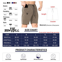 Load image into Gallery viewer, ZENWILL Mens Gym Running Shorts, Workout Athletic Bodybuilding Fitness Shorts with Zip Pockets (Small, Beige)
