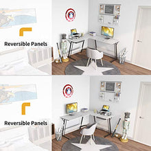 Load image into Gallery viewer, CubiCubi Modern L-Shaped Desk Computer Corner Desk, 59.1&quot; Home Office Writing Study Workstation with Small Table, Space Saving, Easy to Assemble, White
