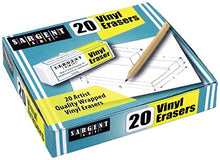 Load image into Gallery viewer, Sargent Art Plastic 20 White Vinyl Erasers, 2-1/4" x 3/4" x 3/8" ea
