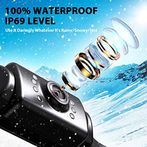 HD eRapta ERT01 Backup Camera Rear View License Plate Reverse Camera Universal for Pickup Truck Car SUV 149° Perfect Angle Night Vision 9 Level Waterproof 720 Image
