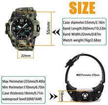 Load image into Gallery viewer, MJSCPHBJK Men's Analog Sports Watch Military Watch Outdoor LED Stopwatch Digital Electronic Watches Large Dual Display Waterproof Tactical Army Watches for Men
