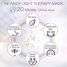 Load image into Gallery viewer, Led Face Mask, NEWKEY Led Light Therapy 7 Color Facial Skin Care Mask - with Clinically Proven Blue &amp; Red Light Treatment Acne Photon Mask - Korea PDT Technology for Acne Reduction/Skin Rejuvenation

