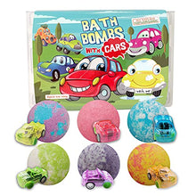 Load image into Gallery viewer, CF Natural Daily Cars Bath Bomb Gift Set with Pull-Back Cars Inside, 6 Pack 7oz Huge Bath Bombs for Kids, Organic Rich Foam and Strong Fizzie Bath Bombs for Chrildren
