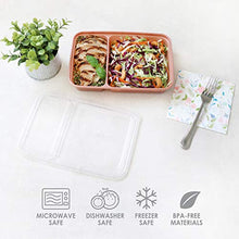 Load image into Gallery viewer, Bentgo Prep 2-Compartment Meal-Prep Containers with Custom-Fit Lids - Microwaveable, Durable, Reusable, BPA-Free, Freezer and Dishwasher Safe Food Storage Containers - 10 Trays &amp; 10 Lids (Blush Pink)
