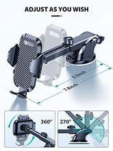 Load image into Gallery viewer, VICSEED Universal Cell Phone Holder for Car [Solid &amp; Durable] Car Phone Holder Mount for Dashboard Windshield Air Vent Long Arm Strong Suction Cell Phone Car Mount Thick Case Heavy Phones Friendly
