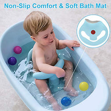 Load image into Gallery viewer, Bath Seat Baby Bathtub Seat with Non-Slip &amp; Soft Bath Mat, Portable Toddler Infant Child Bath Tub Seat with Backrest, 6-12 Months, Blue

