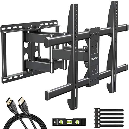 MOUNTUP Full Motion TV Wall Mount Bracket for 42-70 Inch Flat Screen/Curved TVs, Wall Mount TV Bracket - Articulating Arms with Smooth Extension, Swivel, Tilt, Max VESA 600x400mm and 100LBS, MU0012