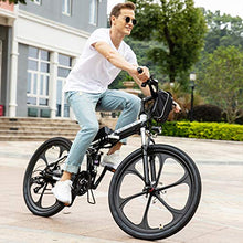 Load image into Gallery viewer, ANCHEER Electric Bike Folding Electric Mountain Bike with 26" Magnesium Alloy 6 Spokes Integrated Wheel, Premium Full Suspension and 21 Speed Gears
