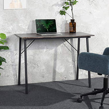 Load image into Gallery viewer, Office Computer Desk Modern Study Writing Table Small Kids Desk Home Wood Work Desk with Metal Legs Industrial Tiny Desk for Bedroom, 39.4 x 18.9 x 29.1 inch Walnut Brown
