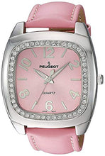 Load image into Gallery viewer, Peugeot Women's Crystal Bezel Boyfriend Watch, Easy to Read Dial with Colorful Leather Strap
