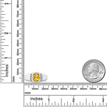 Load image into Gallery viewer, Gem Stone King Men&#39;s 925 Sterling Silver Oval Yellow Citrine and White Created Sapphire Ring (1.16 Cttw) (Size 10)
