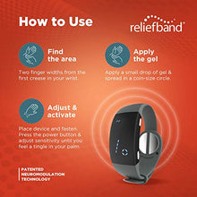 Load image into Gallery viewer, Reliefband Premier Anti-Nausea Wristband | FDA Cleared Nausea &amp; Vomiting Relief for Anxiety, Migraine, Motion Sickness (Car, Air, Train, Sea), Hangover &amp; Morning Sickness | Drug Free (Charcoal)
