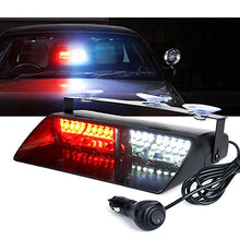 Load image into Gallery viewer, Xprite White Red 16 LED High Intensity Emergency Hazard Warning Strobe Lights w/Suction Cups for Volunteer Firefighter Law Enforcement Vehicles Truck Interior Roof Windshield Dash Deck Flash Light
