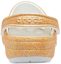 Load image into Gallery viewer, Crocs Unisex Men's and Women's Classic Sparkly Clog | Metallic Shoes, Orange Sorbet Glitter, 10 US
