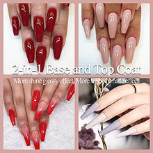 Load image into Gallery viewer, 2 in 1 Dip Powder Base &amp; Top Coat with Activator Dip Powder Liquid Set for Dipping Powder Nail Kit,0.5oz/Bottle,Fast Dry,No Nail Lamp Needed
