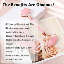 Load image into Gallery viewer, Original Jade Roller &amp; Gua Sha Facial Tools, Jade Roller for Face - Face Roller, Natural Rose Quartz Roller - Face Massager, Facial Roller for Skin Care, Body, Eyes, Neck - Tones, Firms, Depuff
