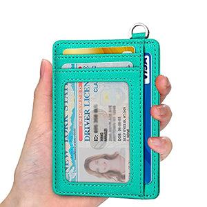 EcoVision Slim Minimalist Front Pocket Wallet, RFID Blocking Credit Card Holder Wallet with Detachable D-Shackle for Men Women