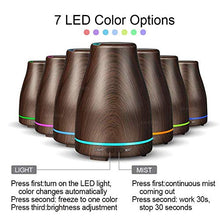 Load image into Gallery viewer, CWH&amp;WEN 120Ml Aroma Essential Oil Diffuser Portable Aromatherapy Cool Mist Humifidier with 7 Changing LED Lights, Timer Settings, Waterless Auto Shut Off,Brown

