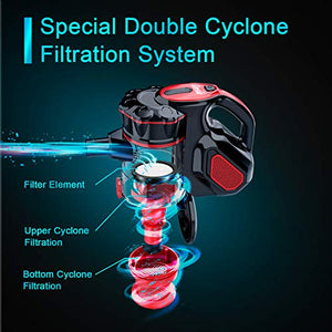 INSE Vacuum Cleaner Corded I5 Stick Vacuum Cleaner 18KPA Powerful Suction 600W Motor Multipurpose 3 in 1 Handheld Vacuum Cleaner Vermilion