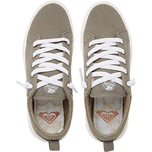 Roxy Women's Sheilahh Slip On Platform Sneaker Shoe, Olive , 9 medium US