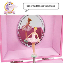 Load image into Gallery viewer, SONGMICS Ballerina Musical Jewelry Box, Unicorn for 3-5 Years Old Little Girls, 4.7"L x 4.3"W x 3.9"H, Pink
