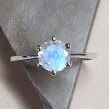 Load image into Gallery viewer, Natural Rainbow Moonstone 925 Solid Sterling Silver Engagement Ring Size 4.75, 5, 5.75, 6, 6.75, 7, 7.75, 8, 8.75, 9, 9.75, 10
