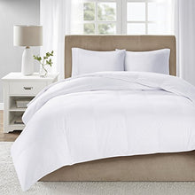 Load image into Gallery viewer, True North by Sleep Philosophy 3M Scotchgard 300TC Quilted Down Comforter 100% Cotton Sateen Cover Downproof, Feather Blend Duvet Insert Modern Luxe All Season Bed Set, King, White Maxi Warm
