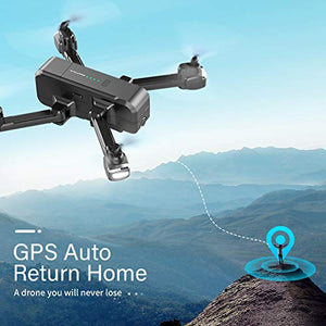 SNAPTAIN SP510 Foldable GPS FPV Drone with 2.7K Camera for Adults UHD Live Video RC Quadcopter for Beginners with GPS, Follow Me, Point of Interest, Waypoints, Long Control Range, Auto Return
