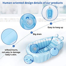 Load image into Gallery viewer, relaxing baby Inflatable Baby Bathtub, Newborn Baby Bathtub seat for Infant, Non-Slip Baby Pool for Sitting up, Portable Toddler tub Shower, Foldable Travel tub with Pool Toy &amp;air Pump Accessories.
