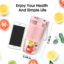 Load image into Gallery viewer, KLOUDI Portable Blender, Cordless Personal Blender Juicer, Mini Mixer, Waterproof Smoothie Blender With USB Rechargeable, BPA Free Tritan 300ml, Home, Office, Sports, Travel, Outdoors Pink
