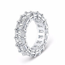 Load image into Gallery viewer, Women's Emerald Cut diamond eternity wedding band 3.00 carats G-VS2 diamond quality 14 karat white gold
