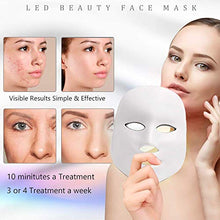 Load image into Gallery viewer, LED Face Mâsk Light Therapy | 7 Color Skin Rejuvenation Therapy LED Photon Mâsk Light Facial Skin Care Anti Aging Skin Tightening Wrinkles Toning Mâsk, White
