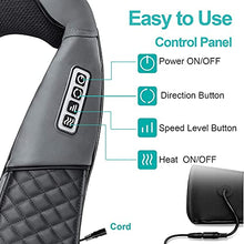 Load image into Gallery viewer, Medcursor Neck Shoulder Massager with Heat, Electric Shiatsu Back Massage Device, Portable Deep Tissue 3D Kneading Pillow for Muscle Pain Relief, Home, Office, Car Use - Ideal Gifts
