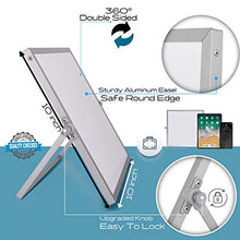 Load image into Gallery viewer, Small Dry Erase White Board - Desktop Whiteboard 10"X10" with Stand, 3 Markers, 4 Magnets &amp; Eraser - Tabletop Double-Sided Portable Mini White Board Easel for Office Desk, Kids Home School Students
