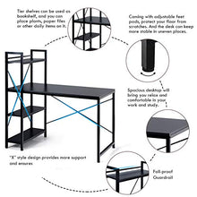 Load image into Gallery viewer, Tangkula Tower Computer Desk with 4 Tier Shelves, Study Writing Table with Storage Bookshelves, Modern Compact Home Office Workstation, 47.5" Tower PC with Steel Frame &amp; Adjustabe Feet Pad
