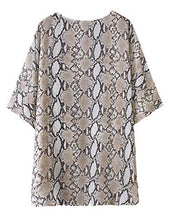 Load image into Gallery viewer, Women&#39;s Snake Print Tops Kimono Cover Ups Shirts Summer Chiffon Beach Boho Sheer Cardigan S
