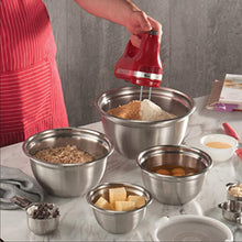 Load image into Gallery viewer, Premium Stainless-Steel Mixing Bowls with Airtight Lids (Set of 5) Nesting Bowls for Space-Saving Storage, Easy-Grip &amp; Stability Design Mixing-Bowl Set Versatile For Cooking, Baking, &amp; Food Storage
