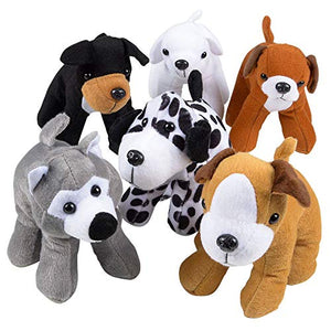 Bedwina Plush Puppy Dogs - (Pack of 12) 6 Inches Tall Stuffed Animals Bulk Assorted Puppies and Cute Stuffed Plushed Dog Puppies Assortment, Stocking Stuffers