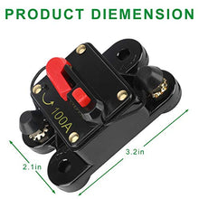 Load image into Gallery viewer, 100 Amp Circuit Breaker - JOYHO 12-24V DC Circuit Breaker with Manual Reset Waterproof Fuse Holder for Marine RV Car Audio and Home Solar System Amps Protection
