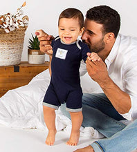Load image into Gallery viewer, Burt's Bees Baby Baby Boys' Short Sleeve Rompers 2pack, 100% Organic Cotton Onepiece Coverall Baby and Toddler Layette Set, Midnight Honey Bee, 03 Months US
